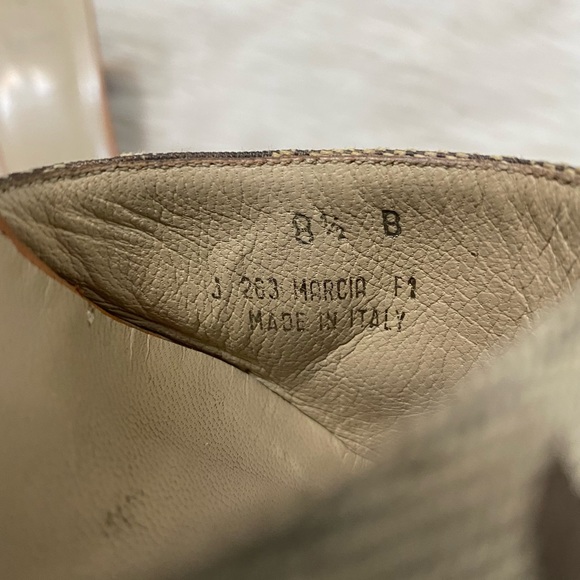 Coach Y2K Marcia Tan Signature Logo Slip On Square Toe Sandals Mule Heels 90s - Picture 9 of 9